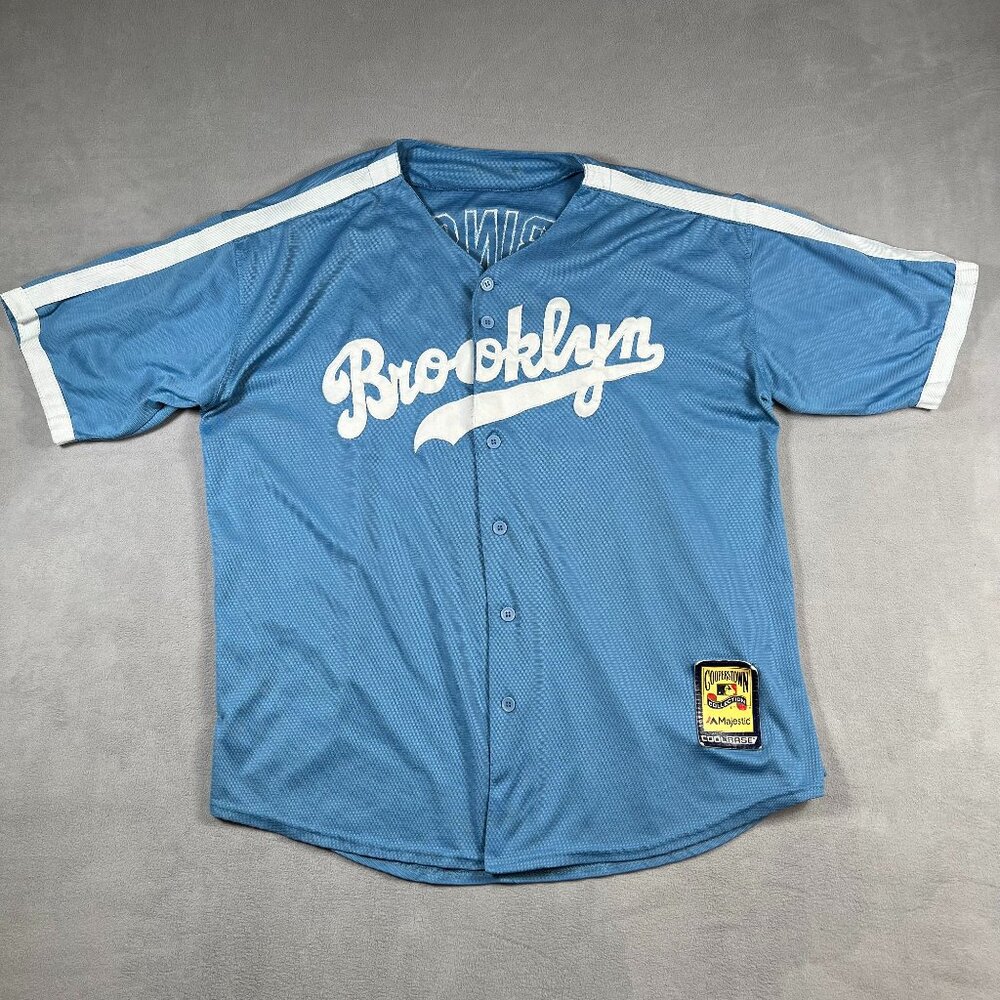 Brooklyn Dodgers Jersey Mens Large Robinson 42 MLB Baseball Majestic Cooperstown